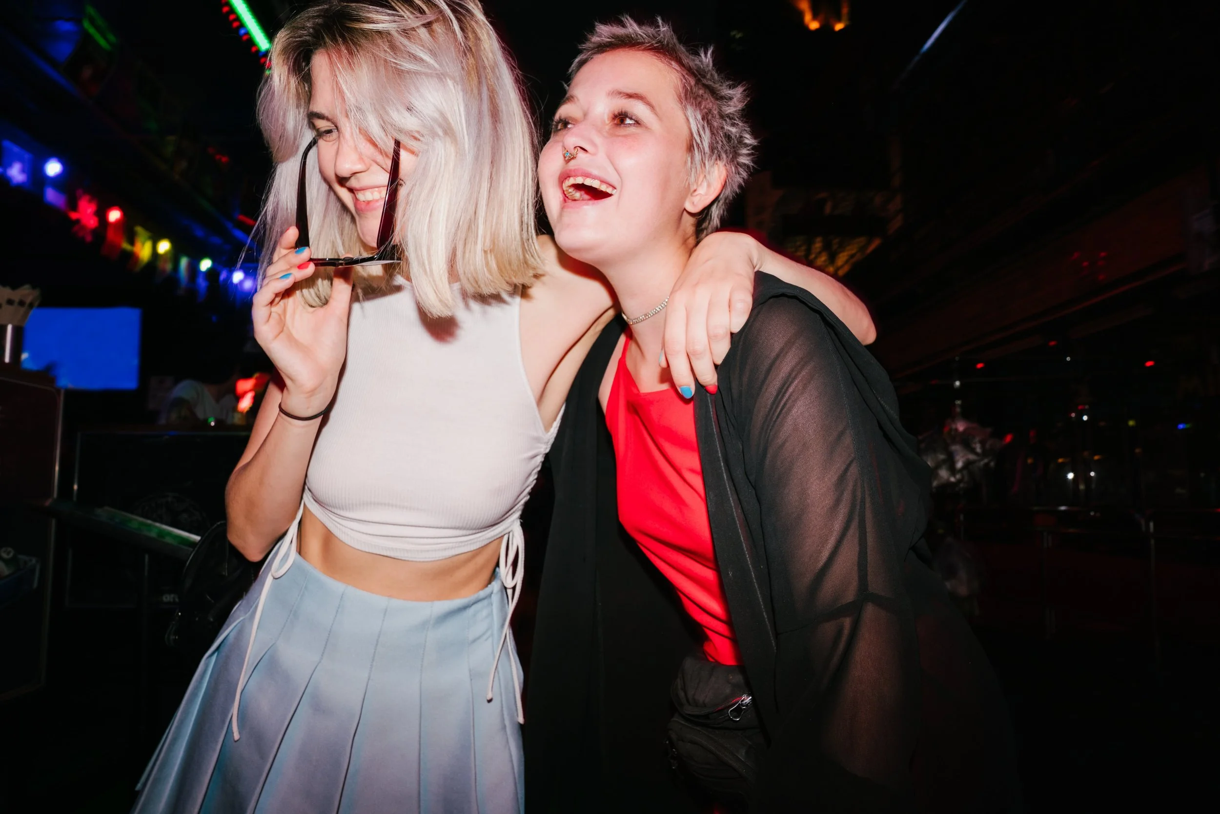 Rear view of huge crowd dancing